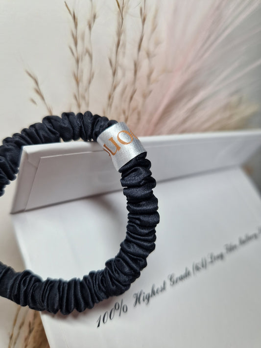 Šilkinė plaukų gumytė, S dydis. Black