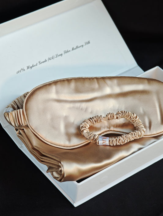 Mulberry šilko 3 dalių rinkinys. Champagne